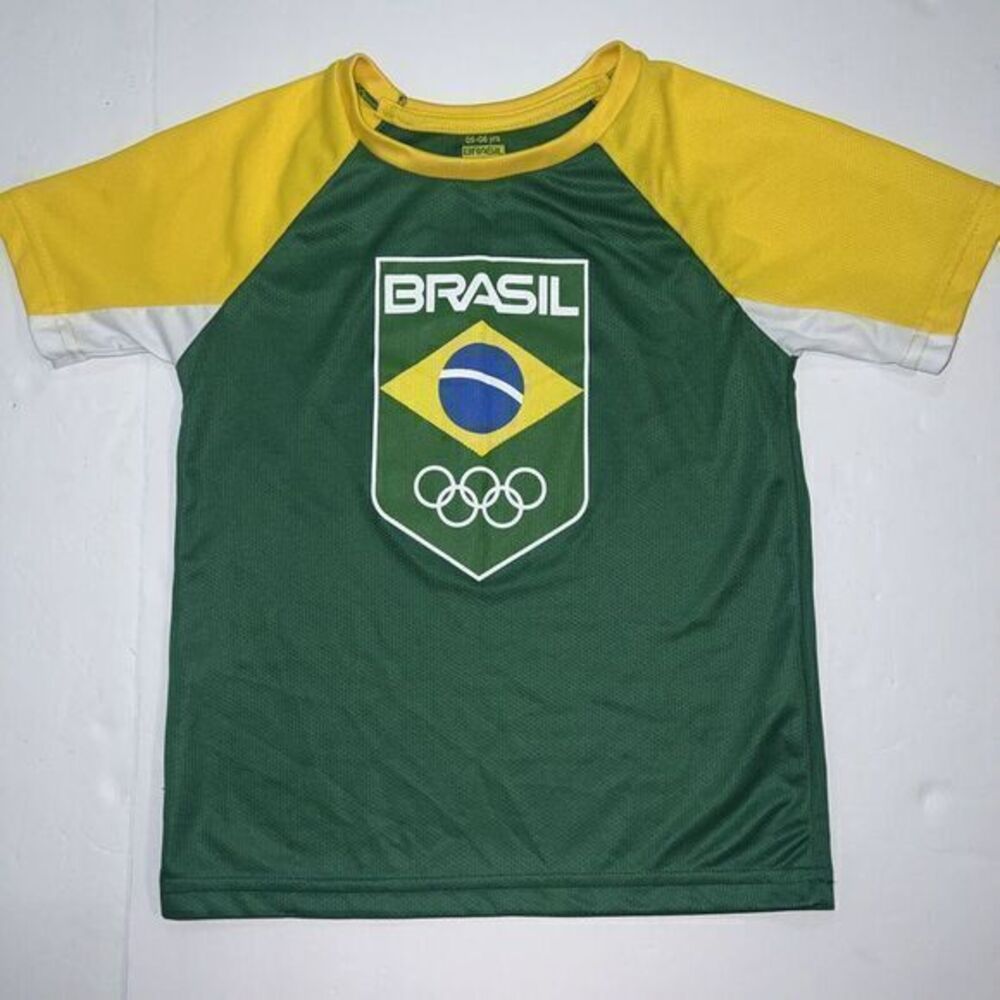 Brasil Flag Soccer Jersey Football World Cup Youth 5-6‎ Yr Old Unisex T-shirt